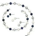 thumbnail image 1 of Sterling Silver Freshwater Cultured Pearl 18in Necklace 7.25in 3 Piece Bracelet, 1 of 2
