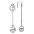 thumbnail image 1 of Sterling Silver Front Back Dangle Ball Post Earrings, 1 of 5