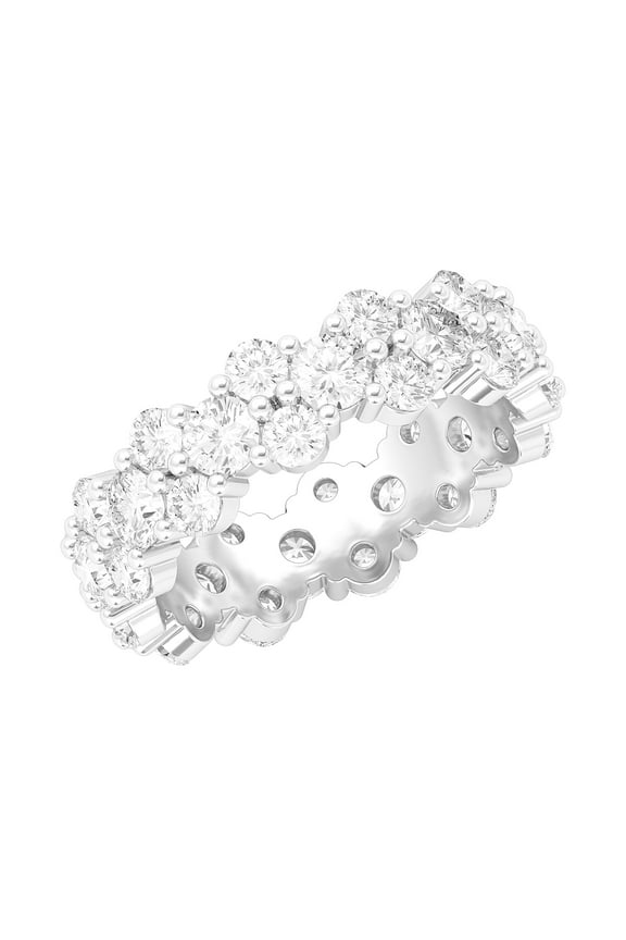 Sterling Silver Full Eternity Garland Ring Cluster with Simulated Diamond Wedding Ring For Women (7)