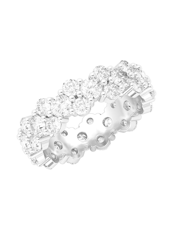Sterling Silver Full Eternity Garland Ring Cluster with Simulated Diamond Wedding Ring For Women (9)