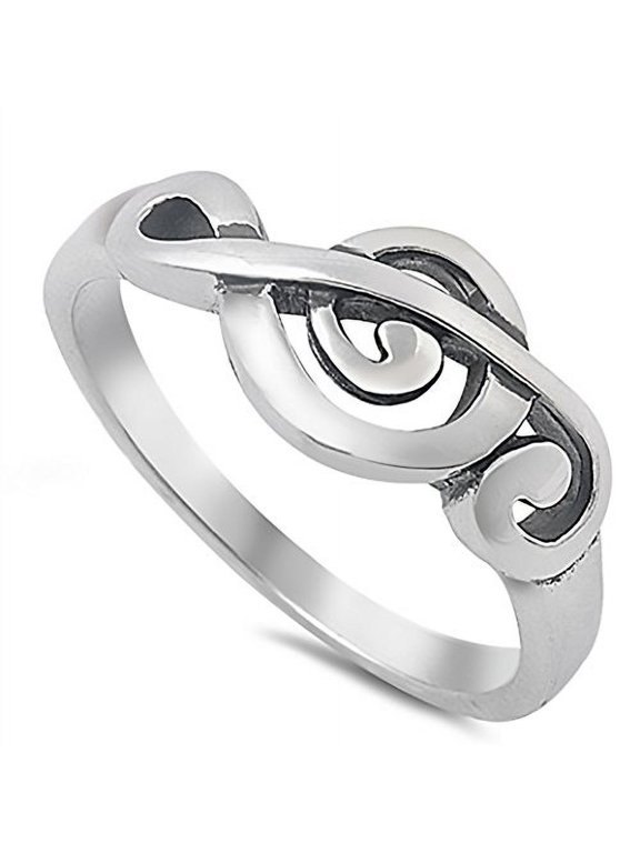 Sterling Silver G-CLEF MUSIC NOTE RING Sizes 7