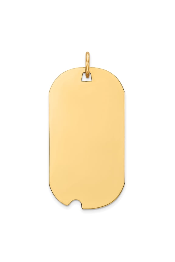 Sterling Silver GP Engravable Dog Tag Polished Disc Charm QM504G/35