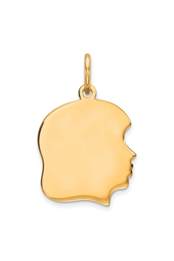 Sterling Silver GP Engravable Girl Polished Disc Charm QM353G/35