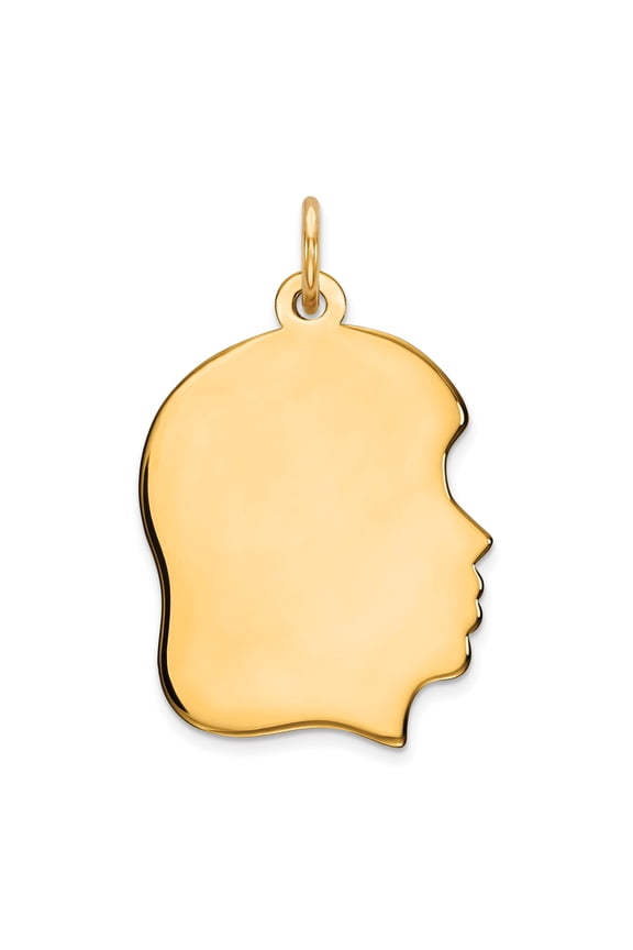 Sterling Silver GP Engravable Girl Polished Disc Charm QM359G/35