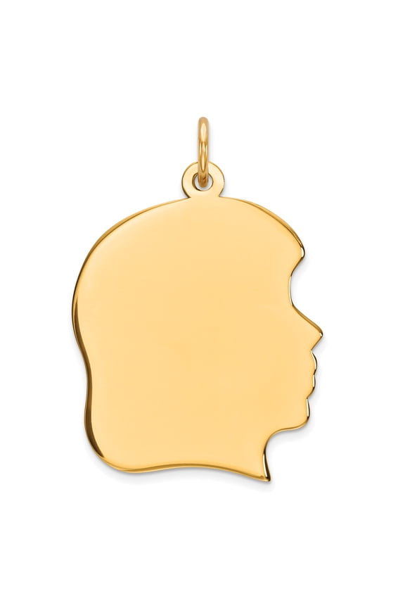 Sterling Silver GP Engravable Girl Polished Disc Charm QM365G/50