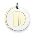 thumbnail image 1 of Sterling Silver GP Initial D Double Plate Round Charm, 1 of 1