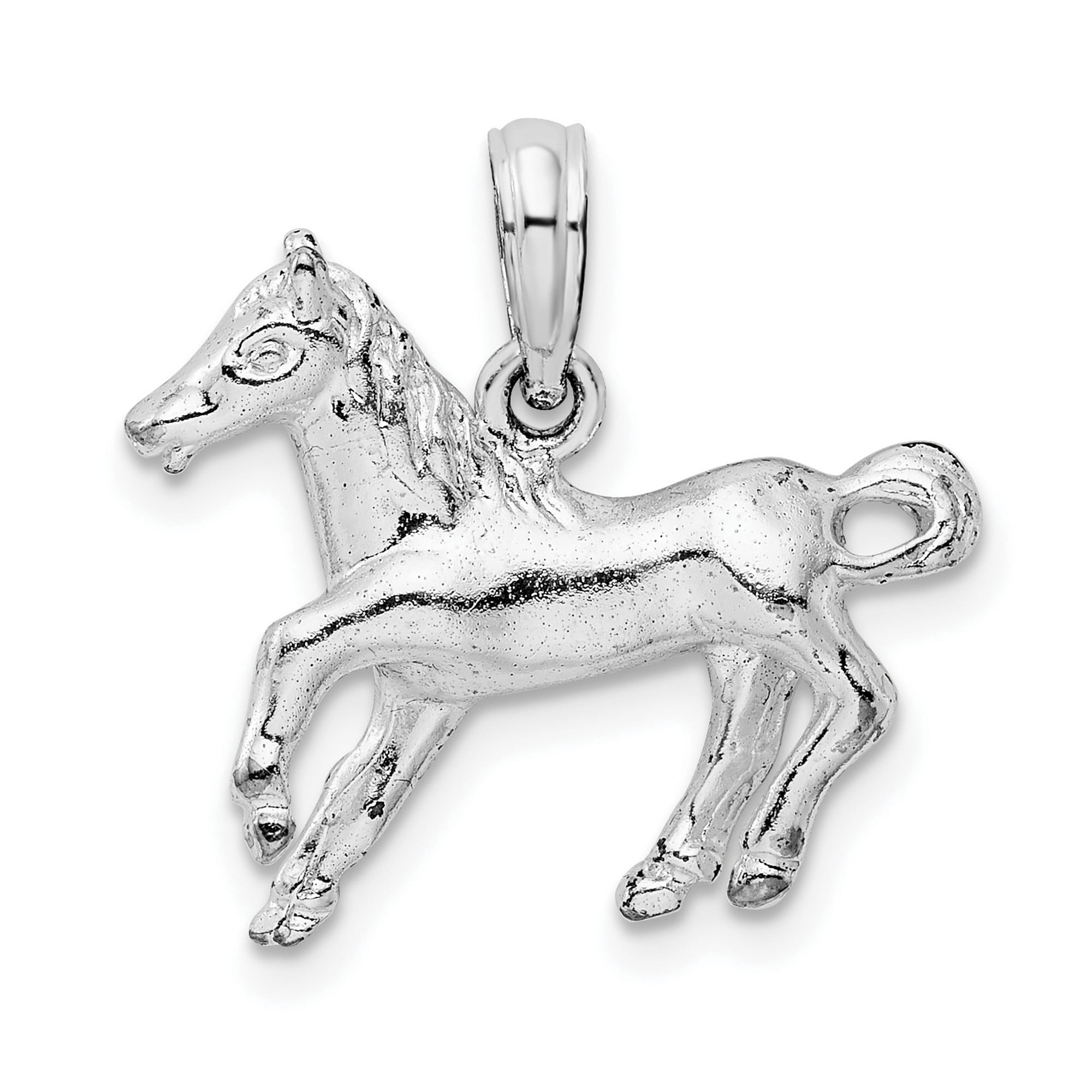 Sterling Silver Galloping Horse Pendant Necklace for Women or Unisex, Equestrian Animal Charm Jewelry, Western Nature-Inspired Symbol of Strength and Freedom