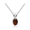 thumbnail image 1 of Sterling Silver Garnet 6x4mm Oval Solitaire Necklace, 1 of 2