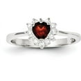 thumbnail image 1 of Sterling Silver Garnet & Cubic Zirconia Ring Size 7, 1 of 1