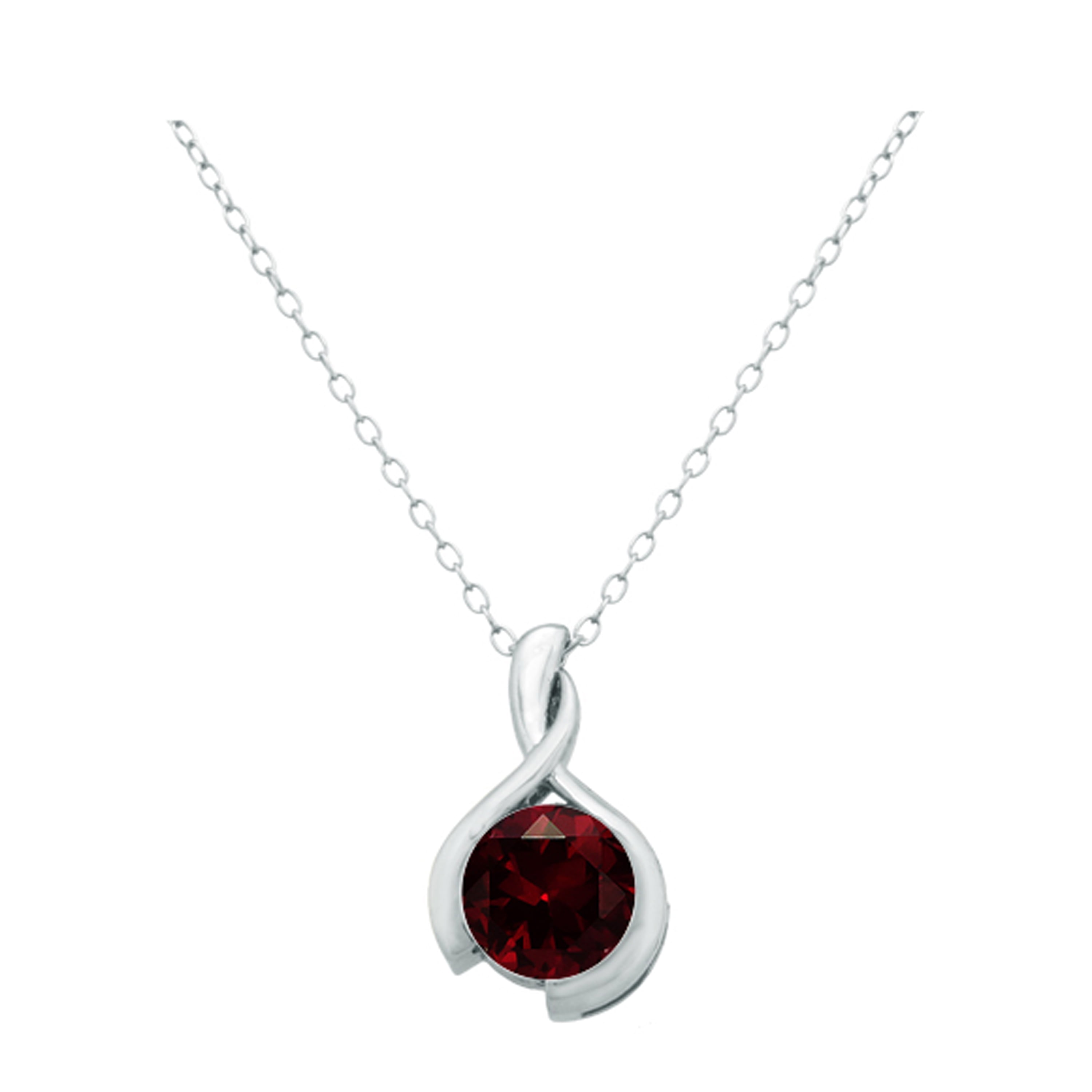 Sterling Silver Garnet Pendant