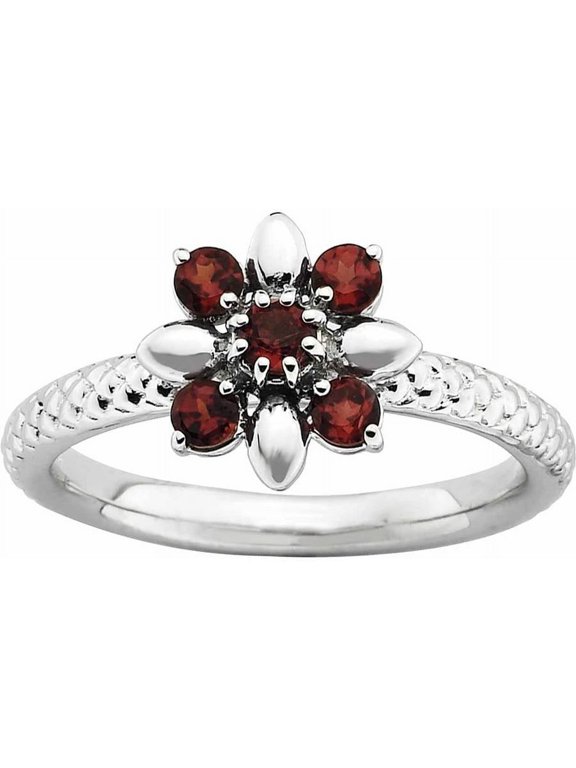 Sterling Silver Garnet Ring
