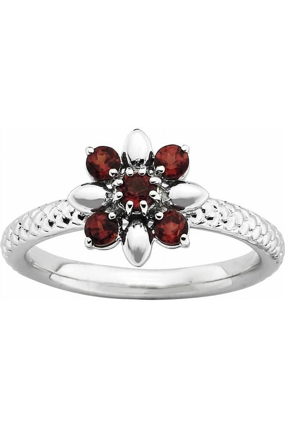 Sterling Silver Garnet Ring