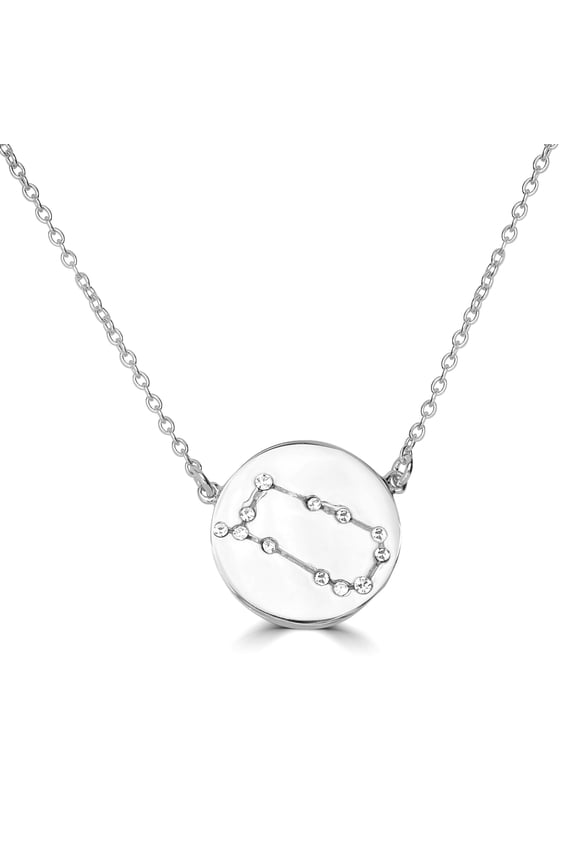 Sterling Silver Gemini Zodiac Crystal Pendant Necklace, 16 Inches