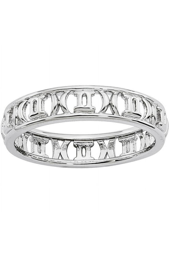 Sterling Silver Gemini Zodiac Ring