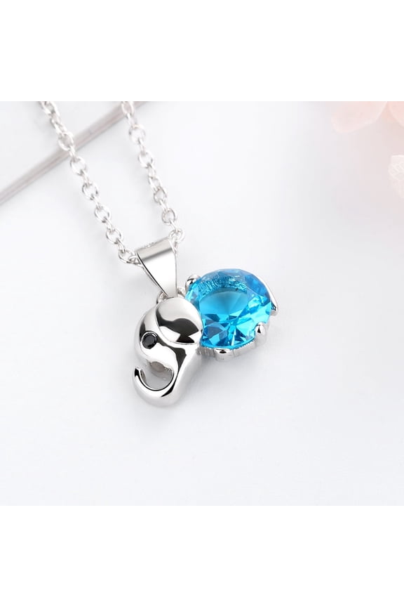 Sterling Silver Gemstone Elephant Pendant Necklace