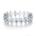 thumbnail image 1 of Sterling Silver Geometric Full Circle Zircon Ring Electroplated Womens Fashion Jewelry Gift, 1 of 4