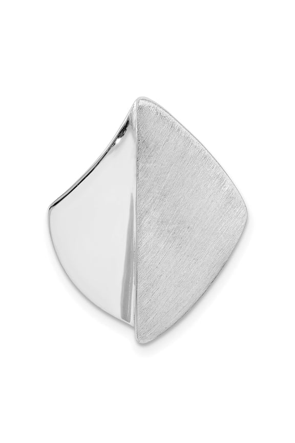 Sterling Silver Geometric Pendant Necklace with Asymmetrical Design, Brushed and Polished Finish, Minimalist Contemporary Jewelry for Women or Unisex Fashion