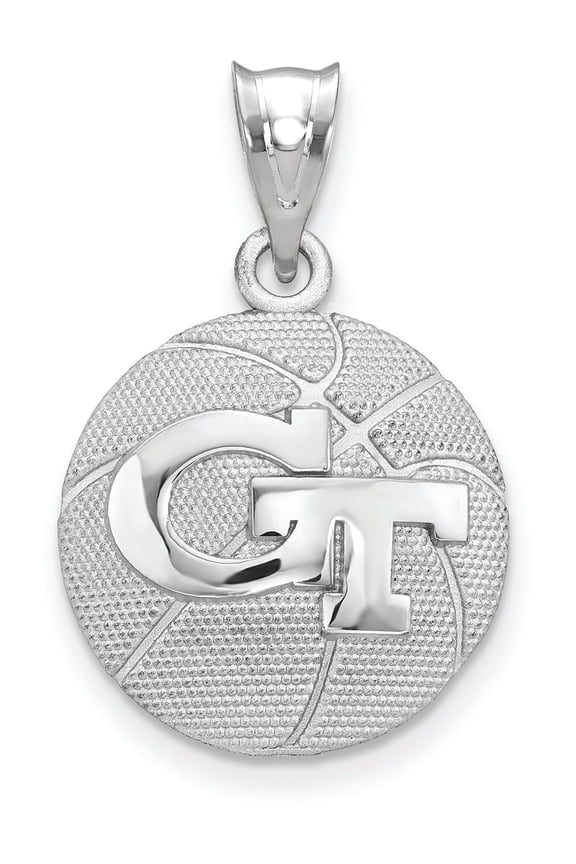 Sterling Silver Georgia Tech Basketball Pendant