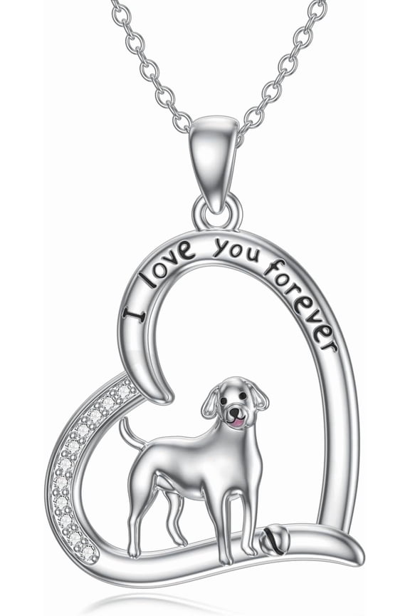 Sterling Silver German Shepherd, Labrador Retriever & French Bulldog Necklace - Gifts for Women & Bulldog Owners
