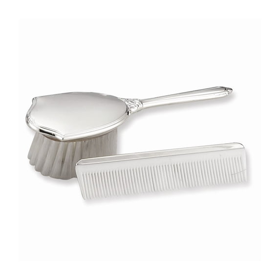 Sterling Silver Gift Boxed Girls Comb and Brush Set