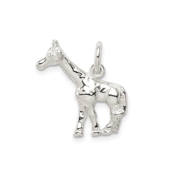 Sterling Silver Giraffe Charm Pendant for Necklace or Bracelet, Detailed Wildlife Jewelry for Women or Unisex Nature and Safari Style