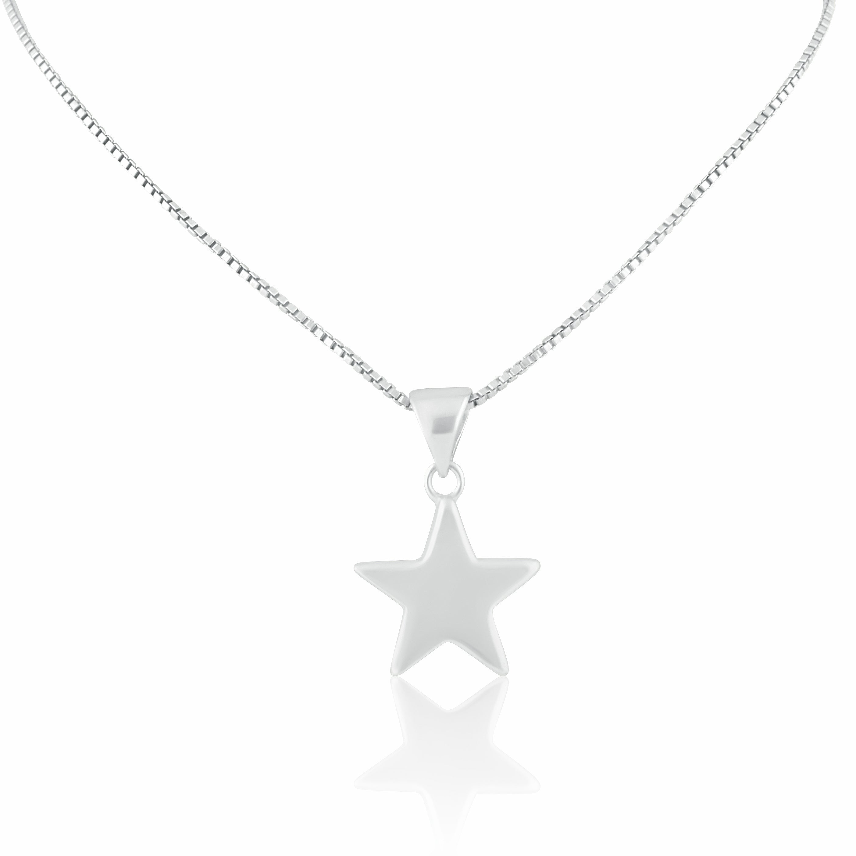 Sterling Silver Girls Rock Star Charm Necklace for Women