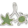 thumbnail image 1 of Sterling Silver Glitter Infused Star Fish And Turtle Chain Slide Made In India qc9568, 1 of 5