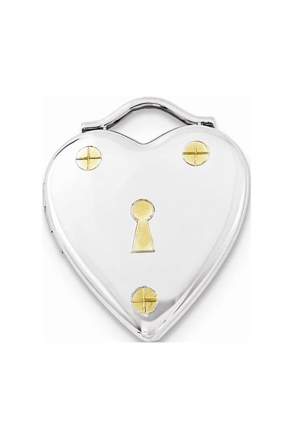 Sterling Silver Gold-Flashed 20mm Heart Locket