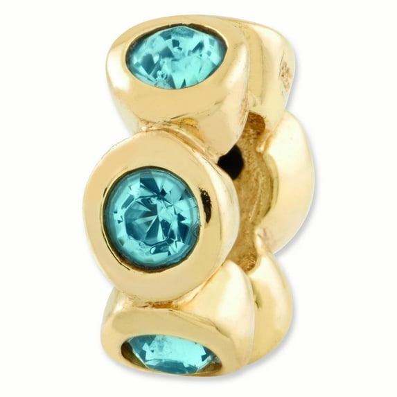 Sterling Silver Gold-Flashed Reflections March Crystal Bead Charm