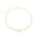 thumbnail image 1 of Sterling Silver Gold-Plated 12" + 3" Center Circle Dainty Choker Necklace, 1 of 3