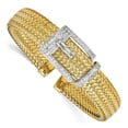 thumbnail image 1 of Sterling Silver Gold-Plated CZ Polished Woven Cuff Bangle, 1 of 3