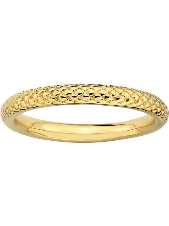 Sterling Silver Gold-Plated Cable Ring
