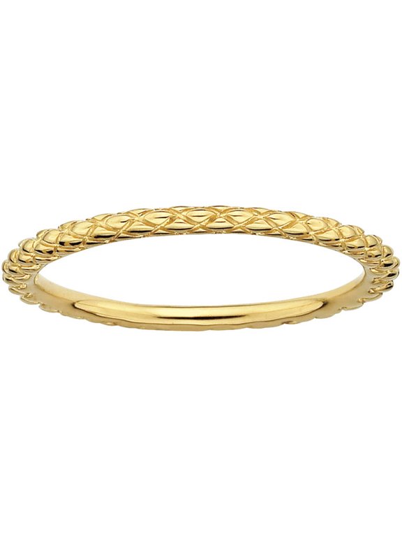 Sterling Silver Gold-Plated Criss-cross Ring