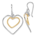 thumbnail image 1 of Sterling Silver Gold-Plated Double Heart Wire Dangle Earrings Sterling Silver Earrings, 1 of 1
