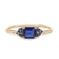 thumbnail image 1 of Gold Plated Geometric Cluster Ring For Women Silver Base Electroplated Intricate Design Fashion Jewelry Wear Everyday, 1 of 5