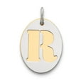 thumbnail image 1 of Sterling Silver Gold Plated Initial R Double Plate Oval Charm Pendant, 1 of 1