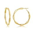 thumbnail image 1 of Sterling Silver/Gold Plated Italian Twisted Hoop Earrings, 1 of 4
