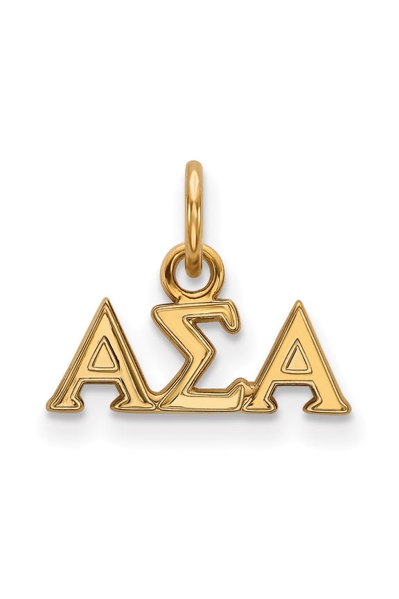 Sterling Silver & Gold Plated LogoArt Alpha Sigma Sorority Greek Letters Extra Small Pendant Charm