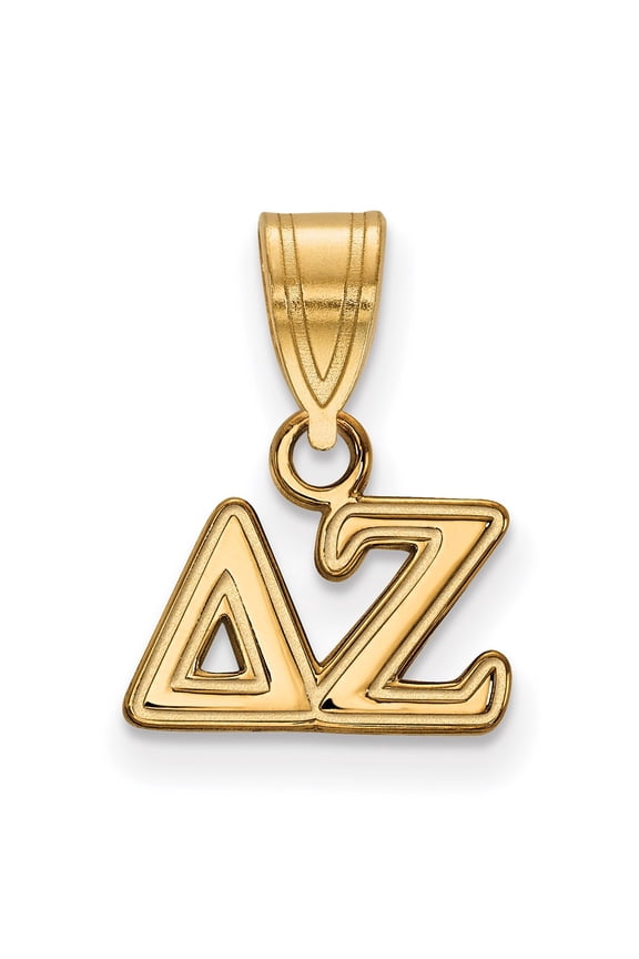Sterling Silver & Gold Plated LogoArt Delta Zeta Sorority Greek Letters Small Pendant Charm