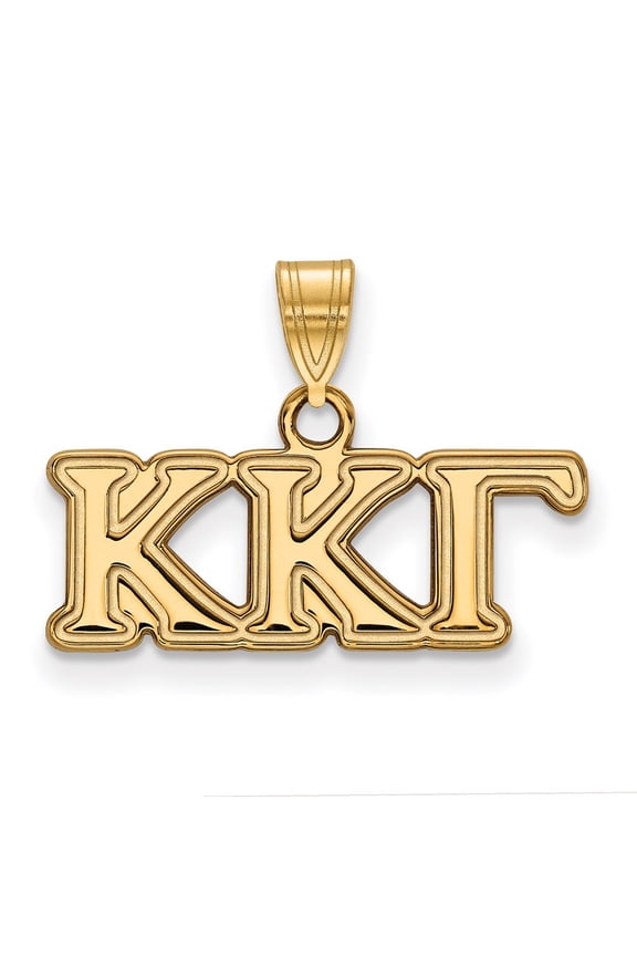 Sterling Silver & Gold Plated LogoArt Kappa Gamma Sorority Greek Letters Small Pendant Charm
