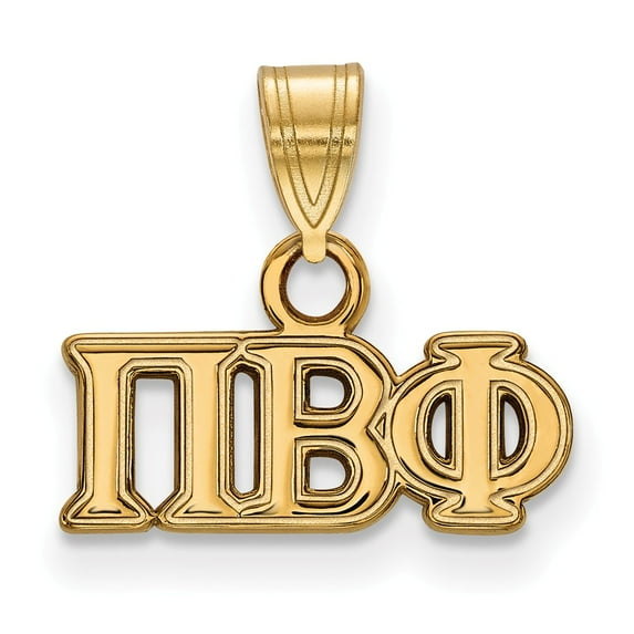 Sterling Silver & Gold Plated LogoArt Pi Beta Phi Sorority Greek Letters Small Pendant Charm