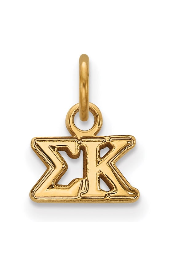 Sterling Silver & Gold Plated LogoArt Sigma Kappa Sorority Greek Letters Extra Small Pendant Charm