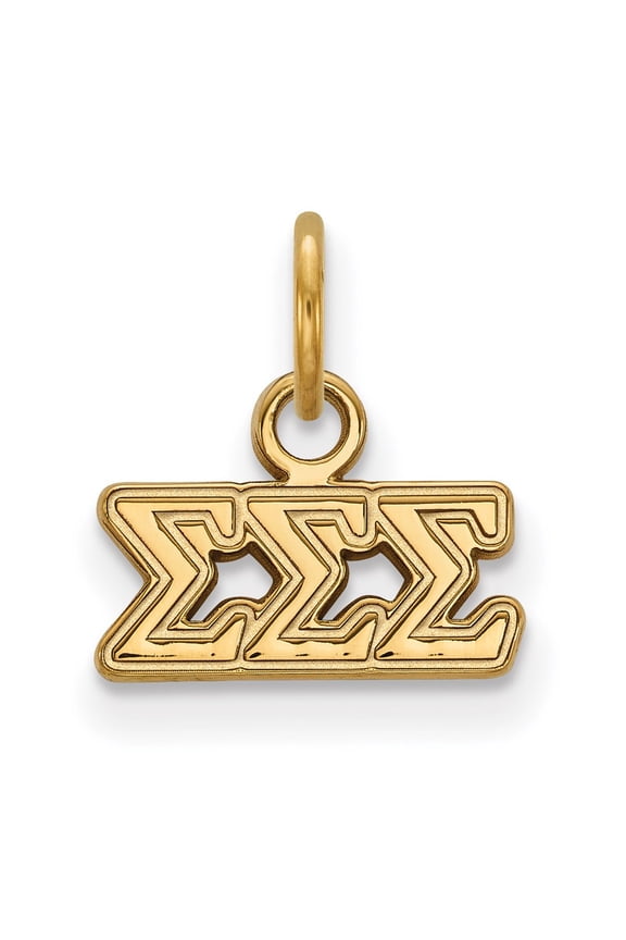 Sterling Silver & Gold Plated LogoArt Sigma Sorority Greek Letters Extra Small Pendant Charm