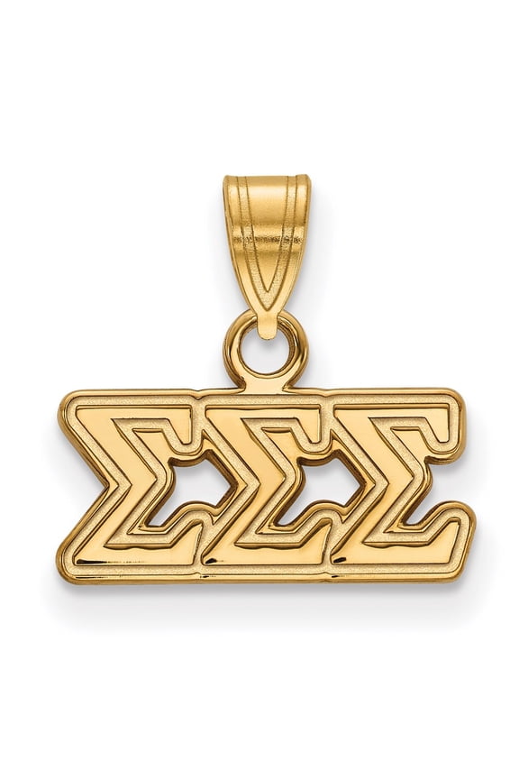 Sterling Silver & Gold Plated LogoArt Sigma Sorority Greek Letters Small Pendant Charm
