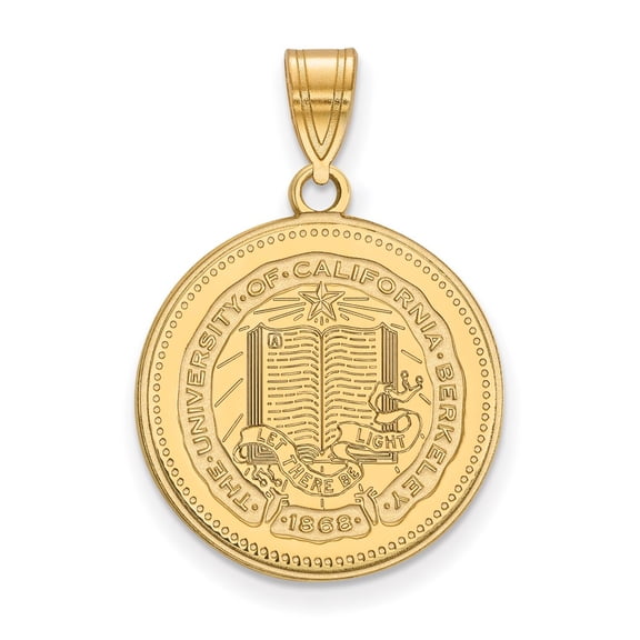 Sterling Silver & Gold Plated LogoArt University of California Berkeley Large Crest Pendant Charm