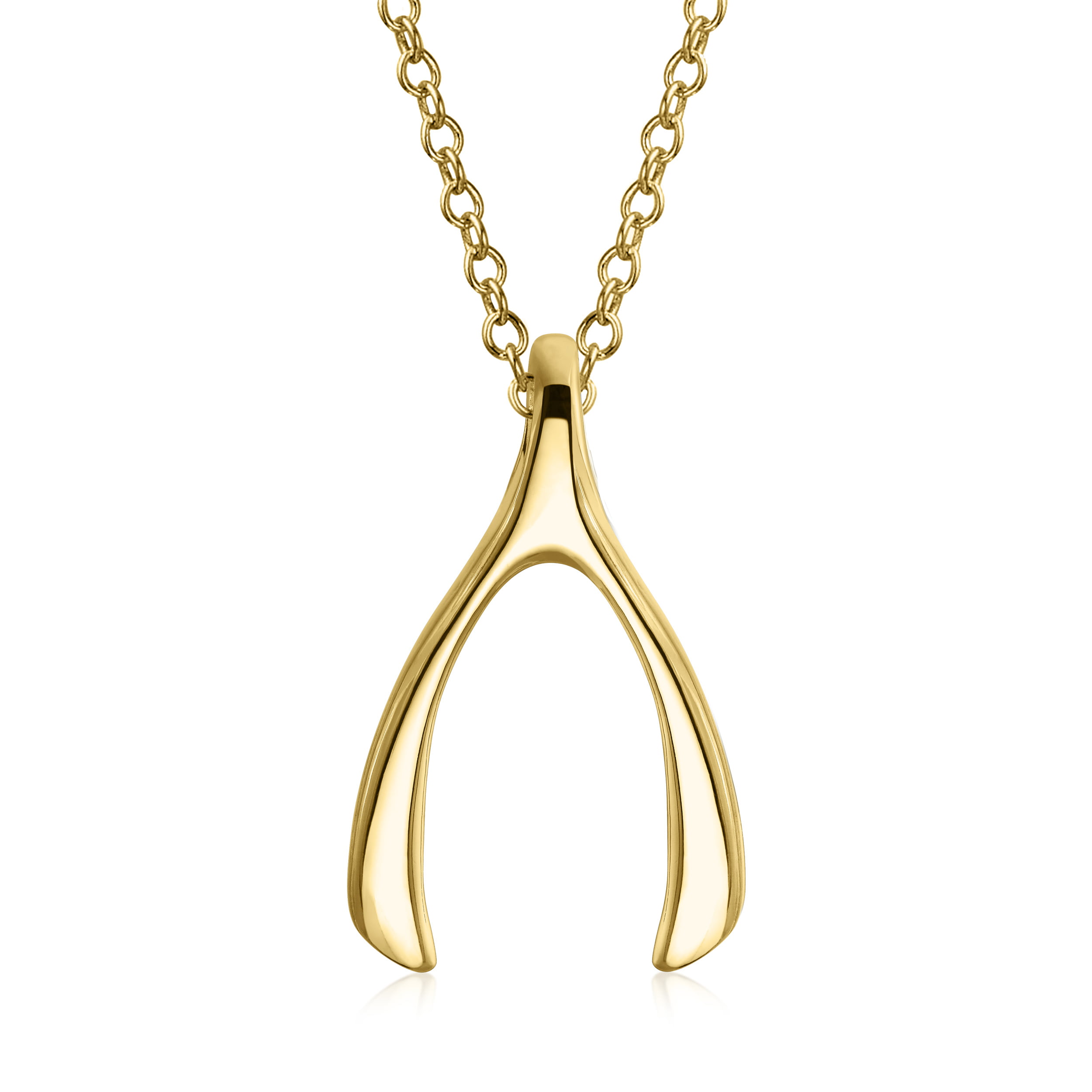 Jennifer Meyer Yellow Gold and Diamond Wishbone Necklace | Harrods AE