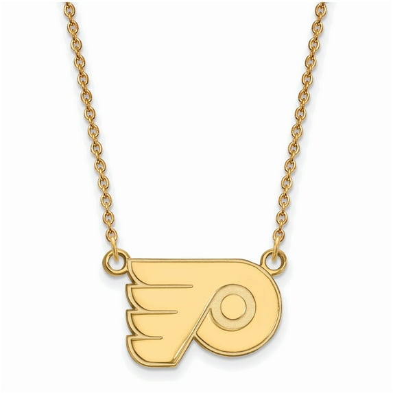 Sterling Silver Gold Plated NHL LogoArt Philadelphia Flyers Sm Necklace