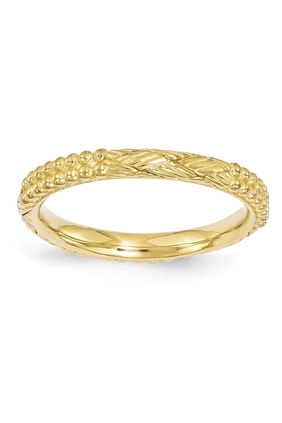 Sterling Silver Gold-Plated Patterned Ring