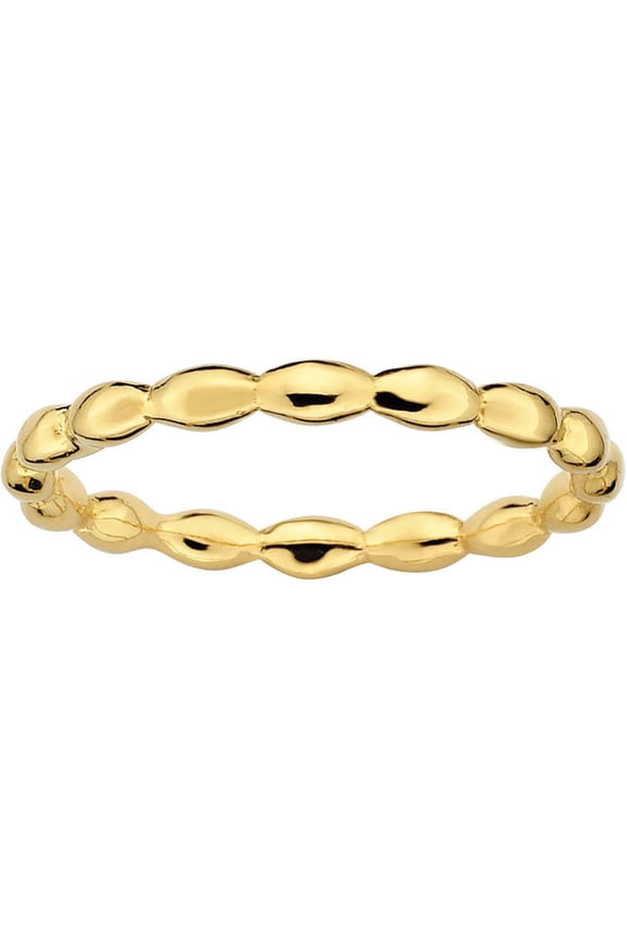 Sterling Silver Gold-Plated Rice Ring
