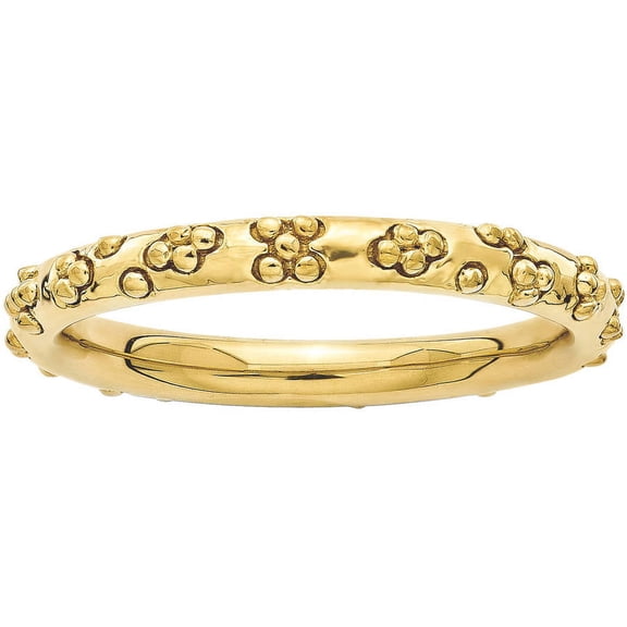 Sterling Silver Gold-Plated Textured Ring